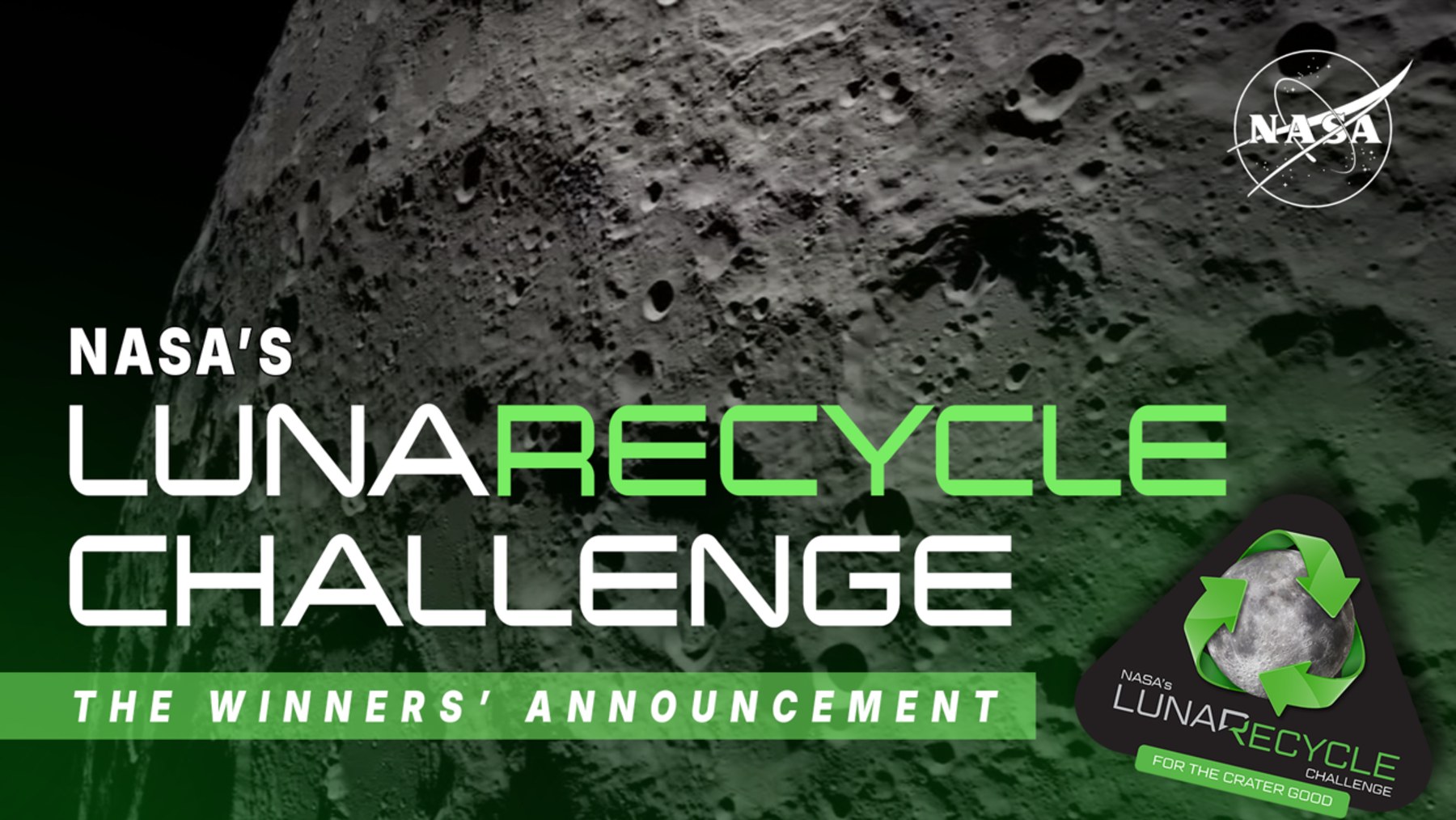 NASA LunaRecycle Challenge winners announcement graphic